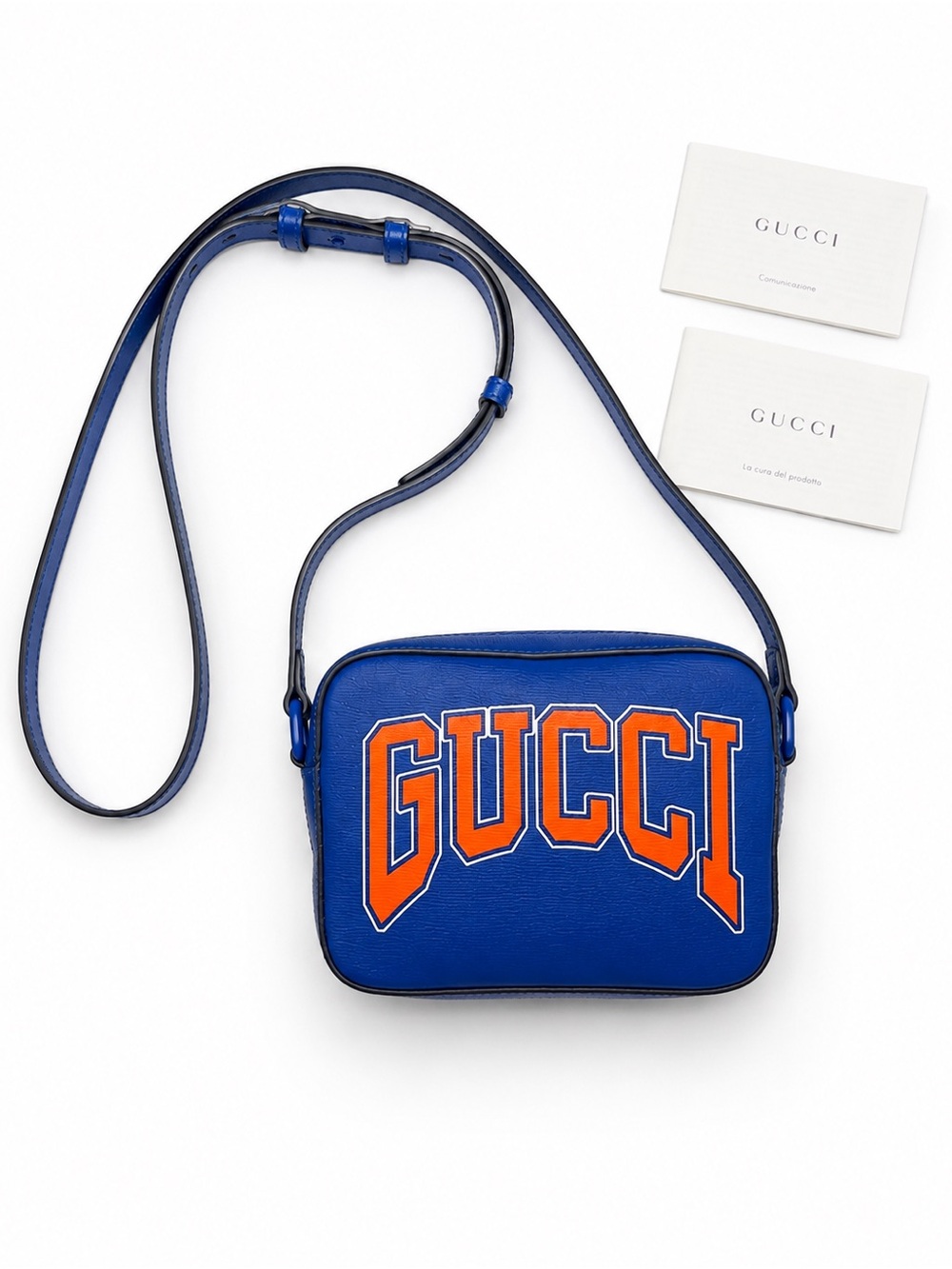 Limited Edition Gucci - Blue & Orange Leather Camera / Crossbody Bag ✨✨